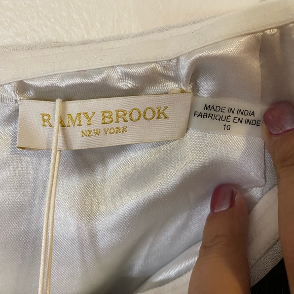 Ramy Brook Ariel Dress Black and Cream Mini beaded Evening Dress  size 10 - Picture 6 of 12